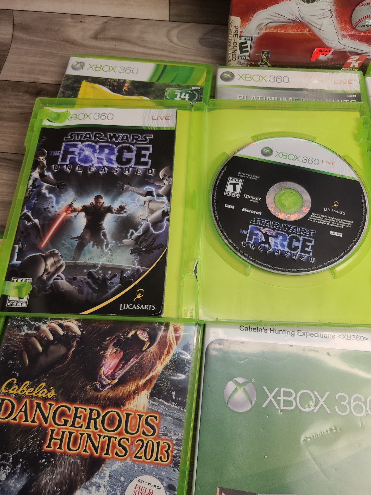 Lot If 10 Xbox 360 Games Civilization Revolution Stat Wars Cabelas Masters