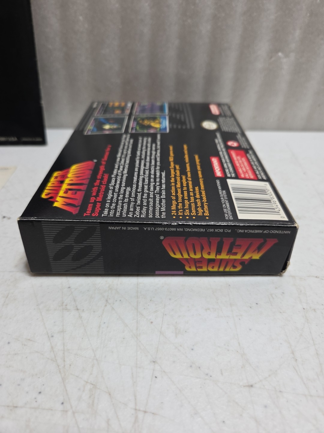 Tested – Super Metroid Super Nintendo SNES Complete In Box CIB (Dmg Box)