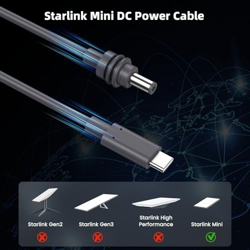 Starlink 16FT Mini USB C Cable – Waterproof – Works with 100W+ PD – 16.4 ft