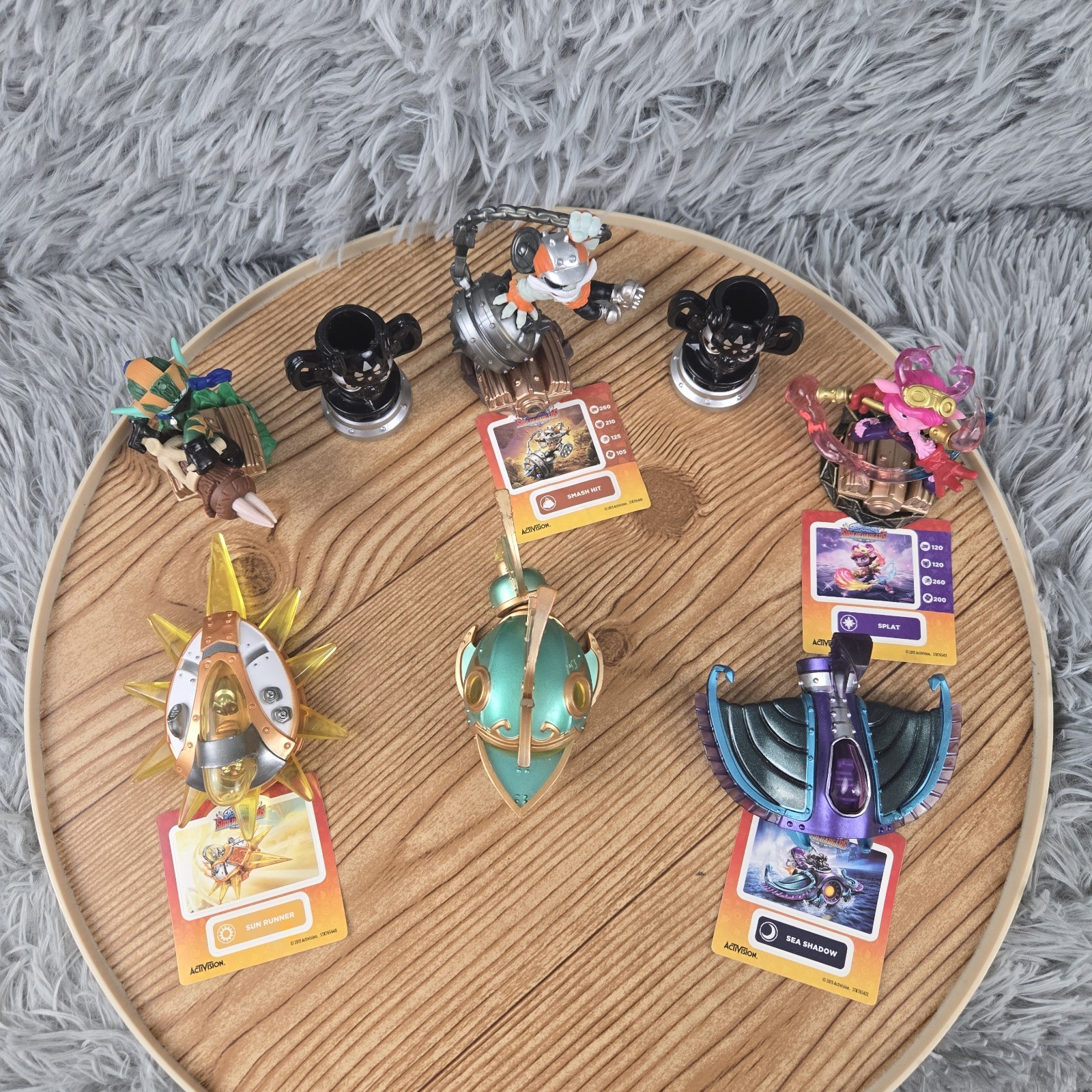 Lot Of 8 Skylanders Super Charges Figures Smash Hit Splat Sun Runner, Sea Shadow