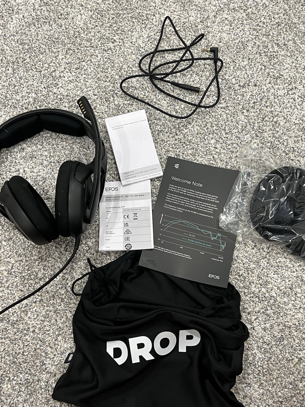 Drop EPOS PC38X Ear-Cup (Over the Ear) Headsets – Black
