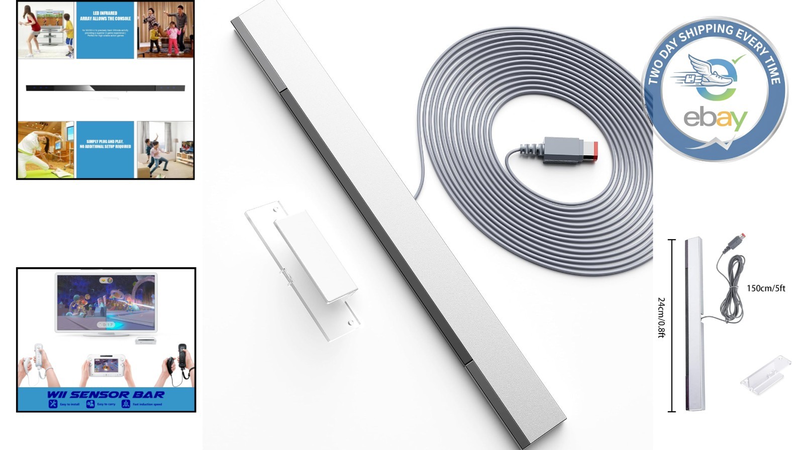 Stable Wired Infrared Sensor Bar for Wii – Ideal Replacement with Flexible Setup