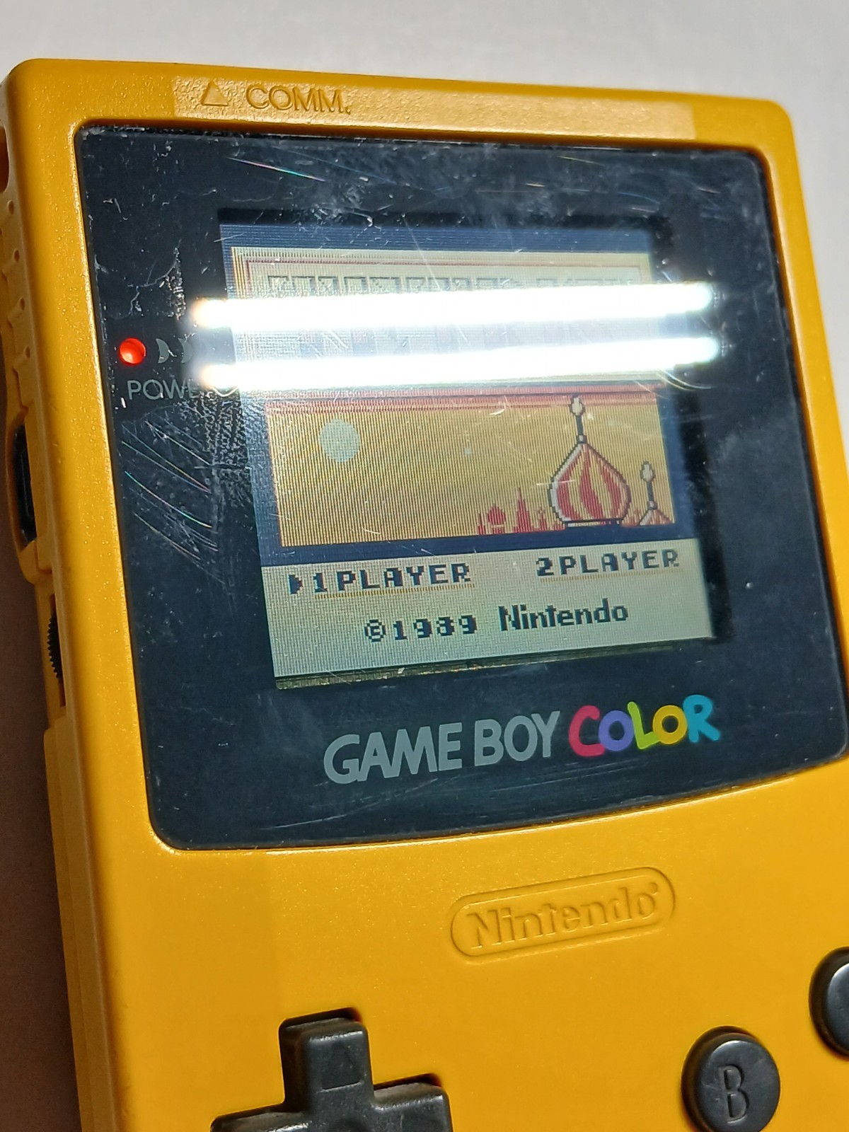 Nintendo Game Boy Color yellow GBC CGB-001 !!minor lens scuffs TESTED WORKING