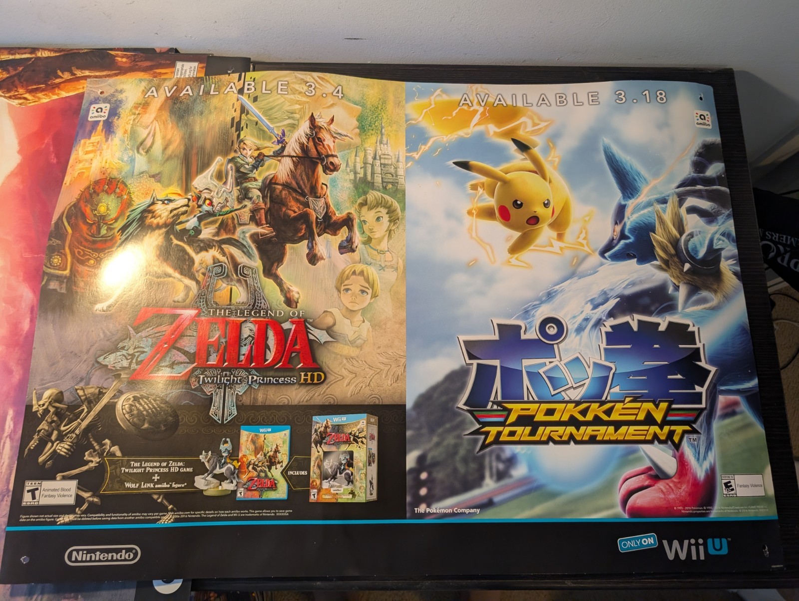 Twilight Princess HD And Pokken Tournament GameStop Store Display/Poster