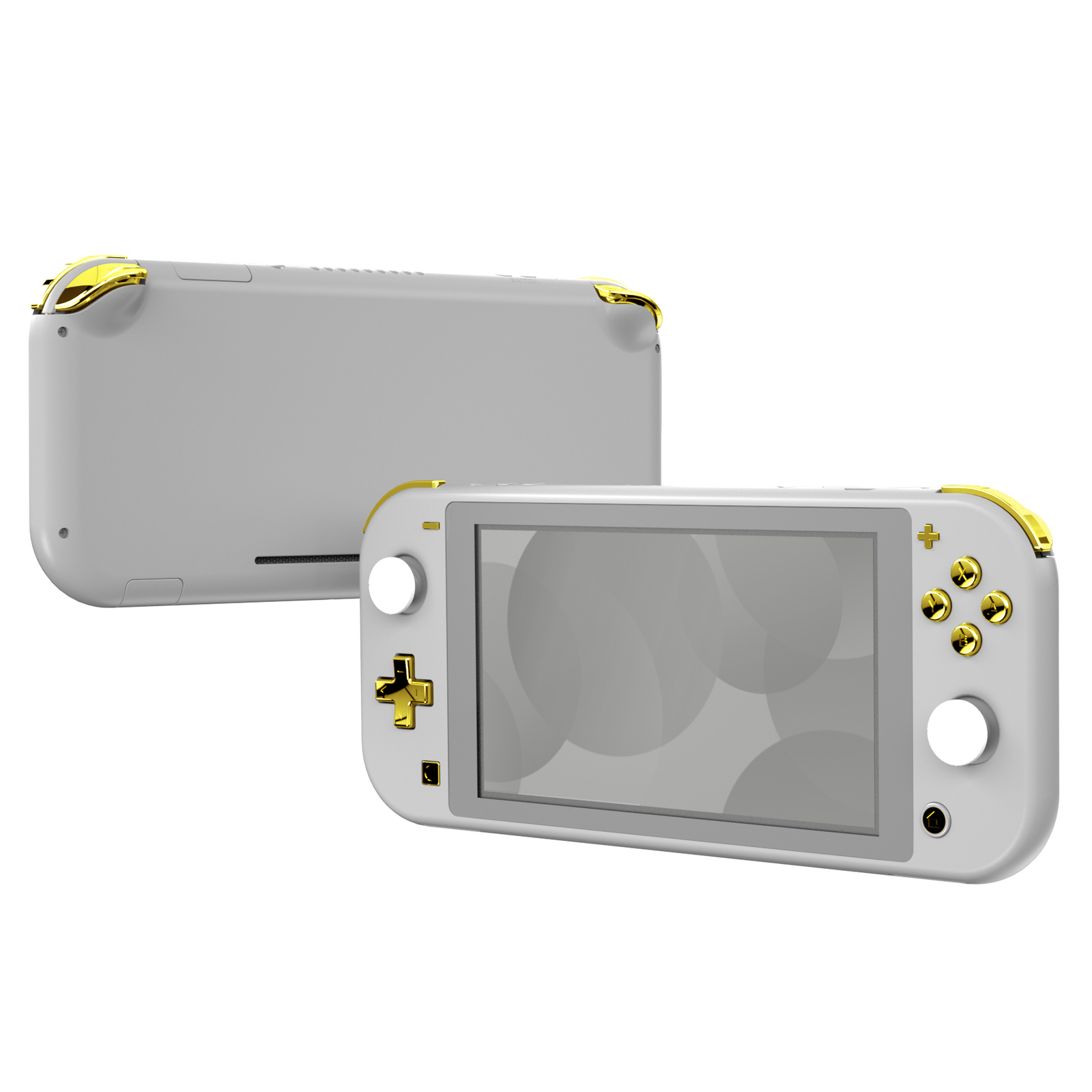 Chrome Gold Glossy Replacement Dpad ＆ Face Buttons for Nintendo Switch Lite