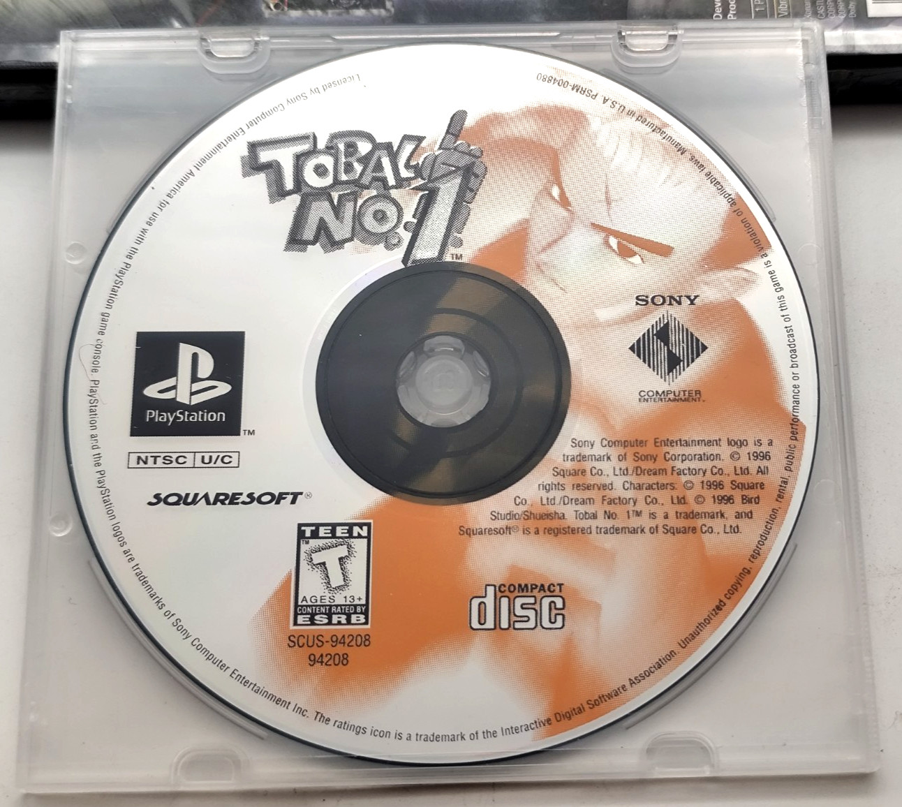 Tobal No. 1 (Sony PlayStation 1 PS1, 1996) *Disc Only* Tested & Cleaned!