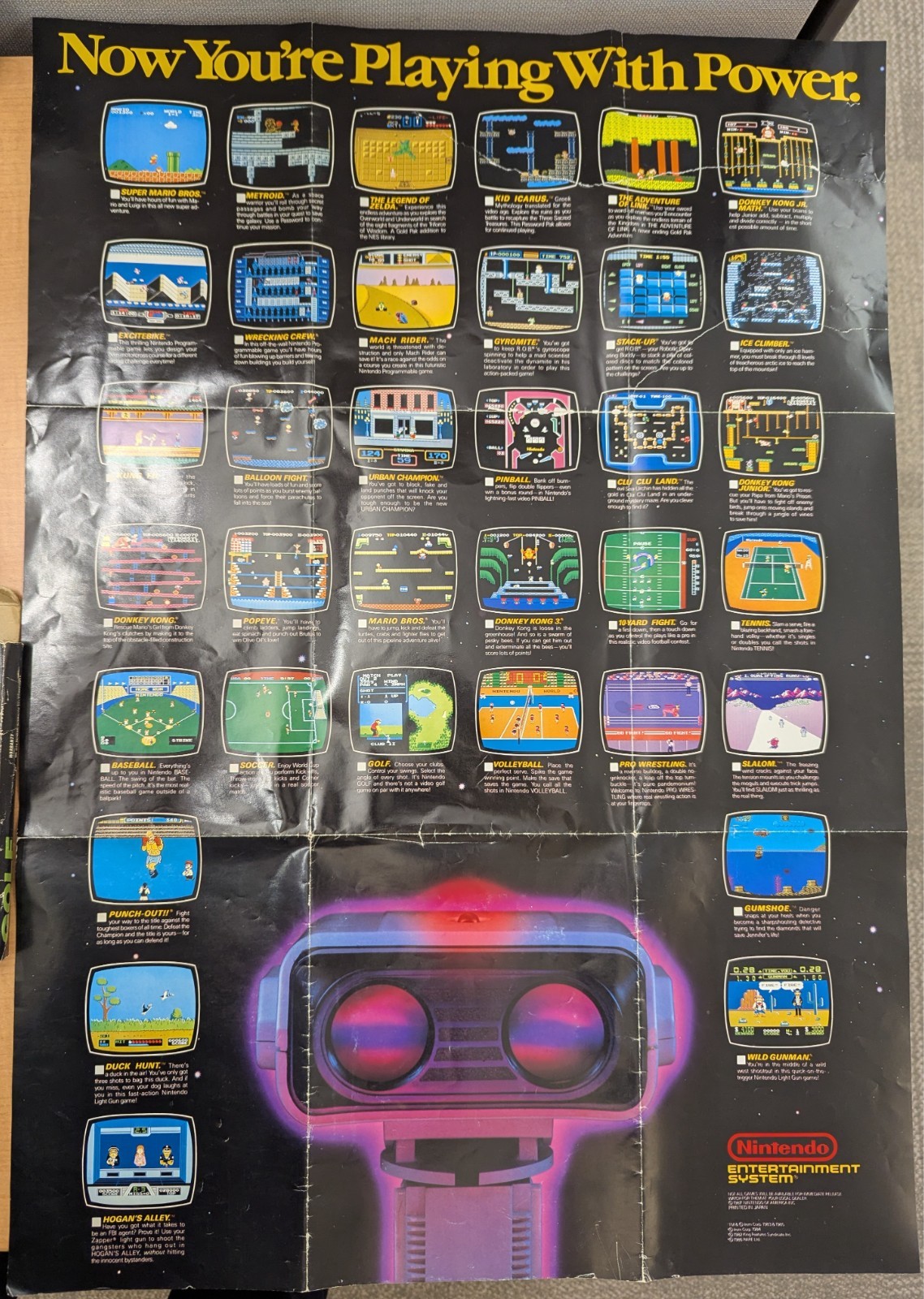 VTG 1985 All Original Nintendo NES console, 5 Games, original poster & manuals🔥