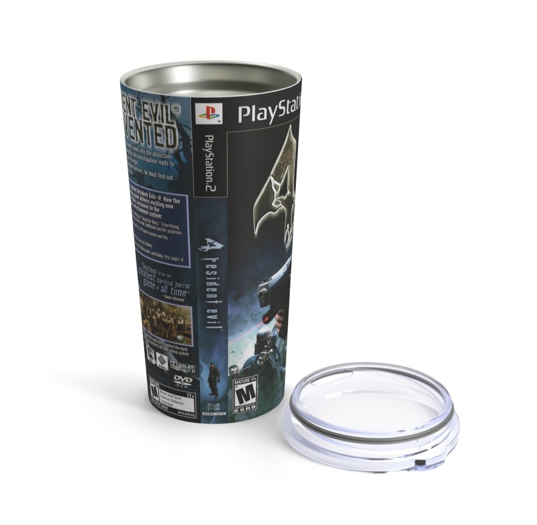 Resident Evil 4 tumbler cup stainless steel 20 oz PlayStation 2