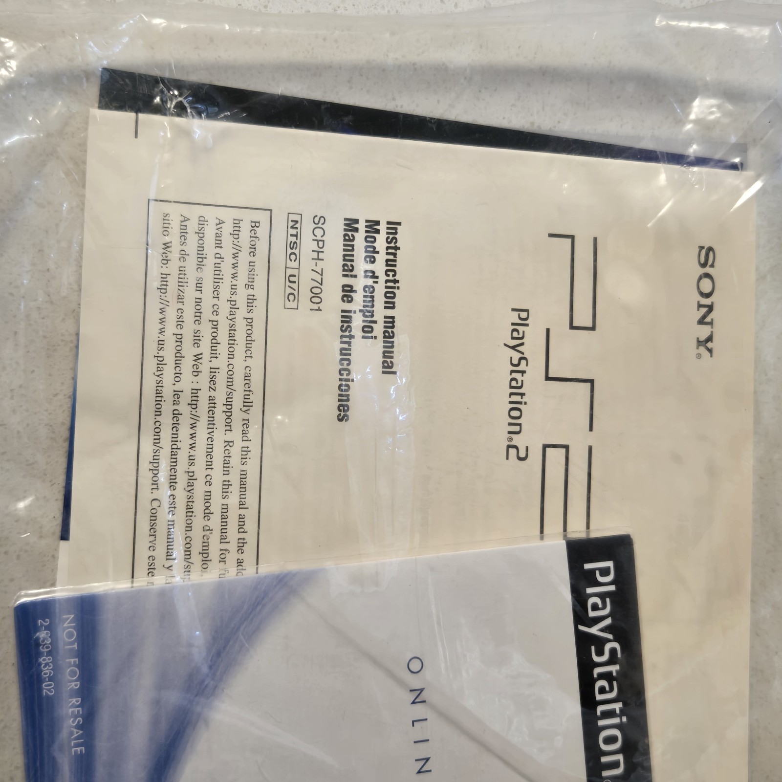 Sony Playstation 2 PS2 SCPH-77001 Online Start Up Disc 4.0 Manual Inserts NEW