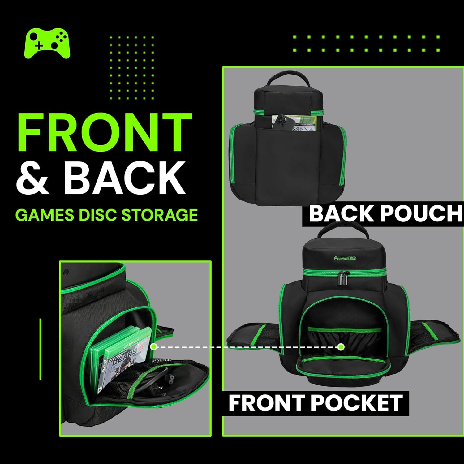 Carrying Case Compatible with Xbox Series X, Travel Bag with Multiple Storage Po