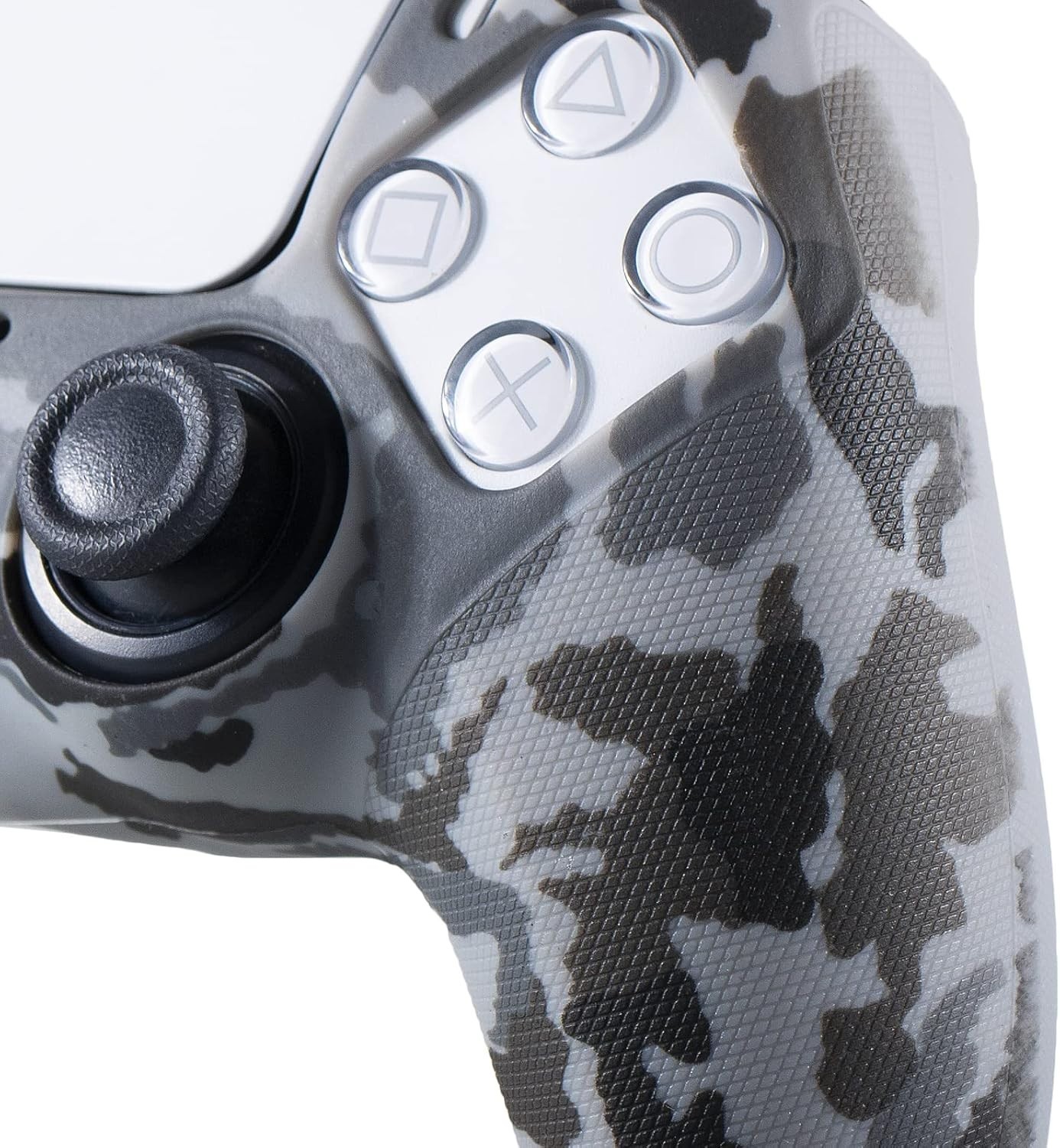 Anti-Slip Medical Grade Silicone Cover for PS5 Controller – Grey Camouflage Set