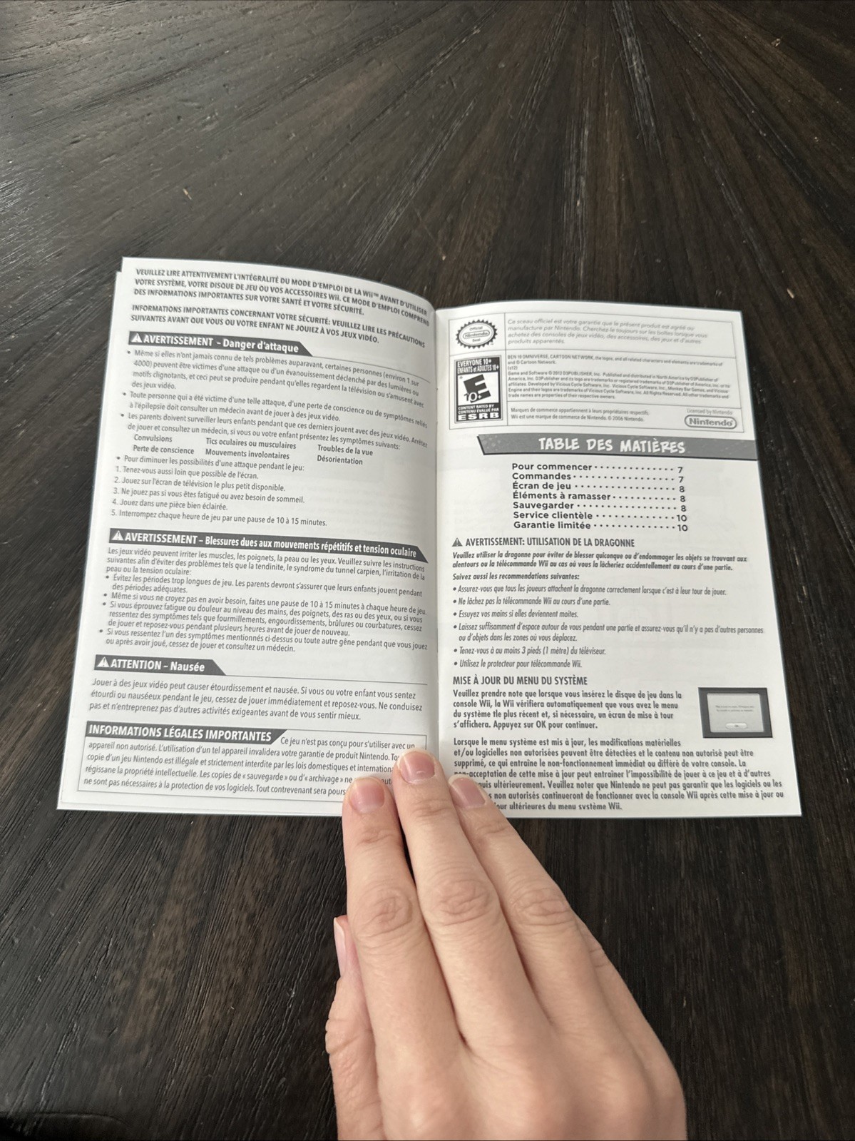 Nintendo Wii Manual Only Ben 10 Omniverse