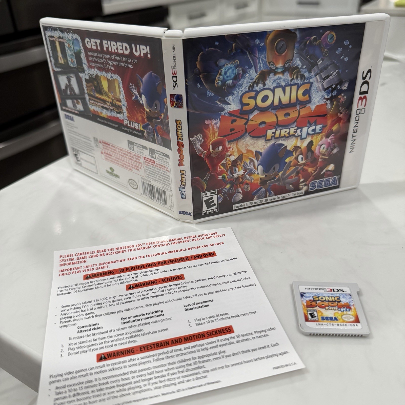 Sonic Boom Fire & Ice Nintendo 3DS Sega Animated Video Game CIB! Complete! WORKS