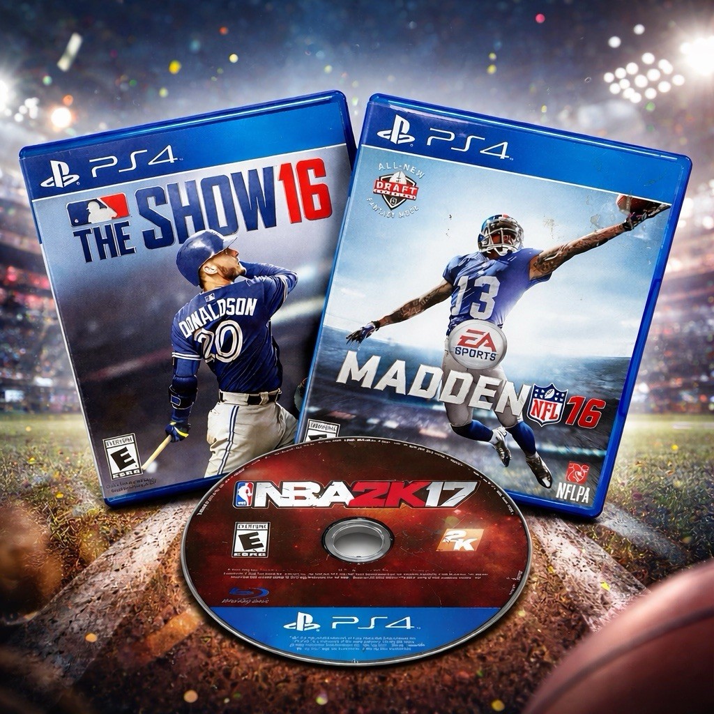 PS4 Sports Game Bundle Madden 16 MLB The Show 16 NBA 2K17 Tested Lot
