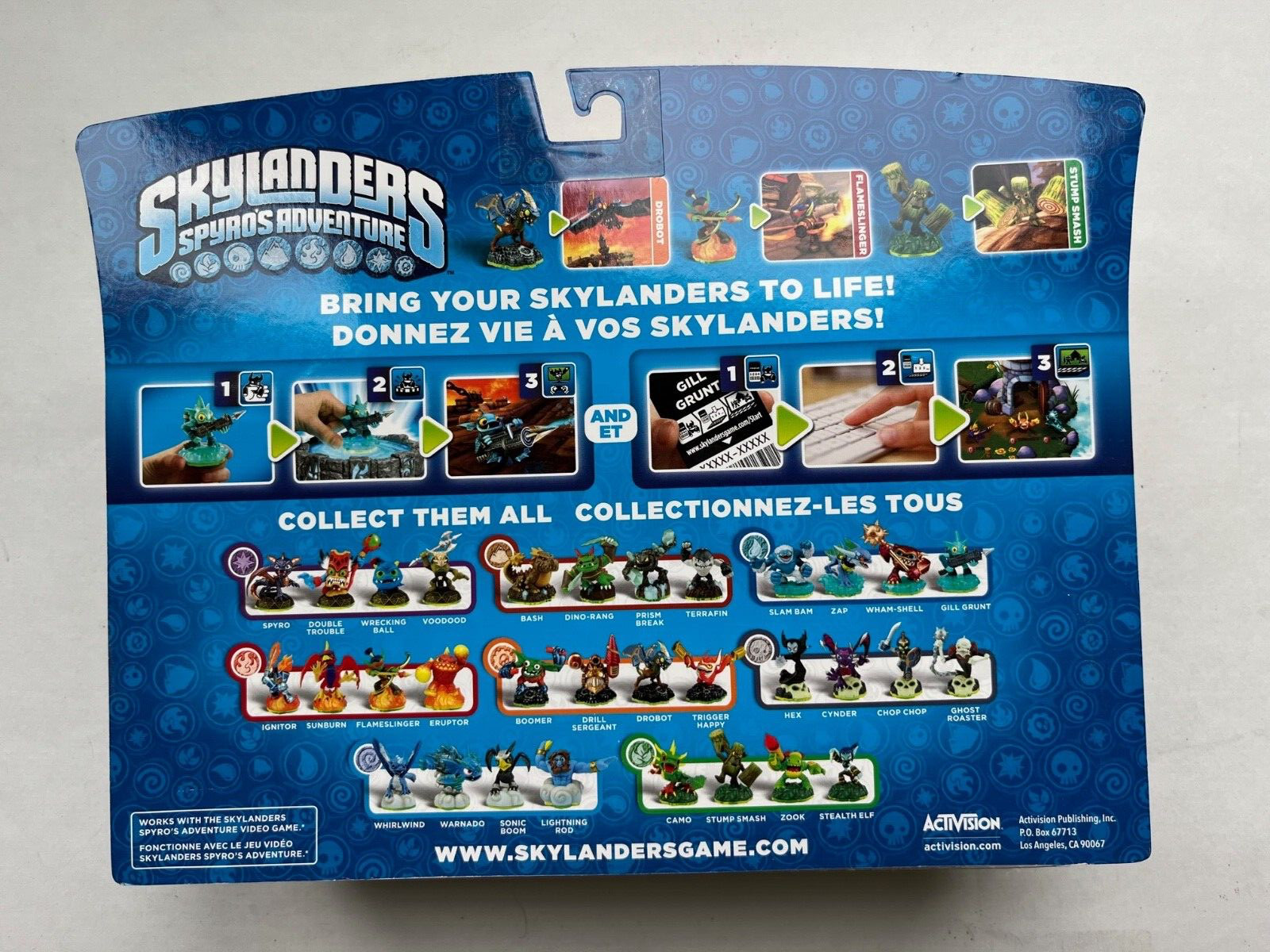 Skylanders Spyro’s Adventure 3 Pack Drobot Flameslinger Stump Smash New OOP