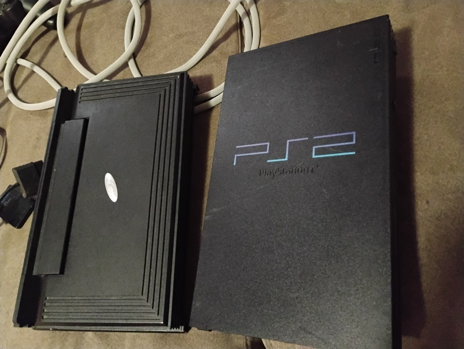 Sony PlayStation 2 Console + Screen Attachment Lot Games PS2 Fat GTA SpongeBob