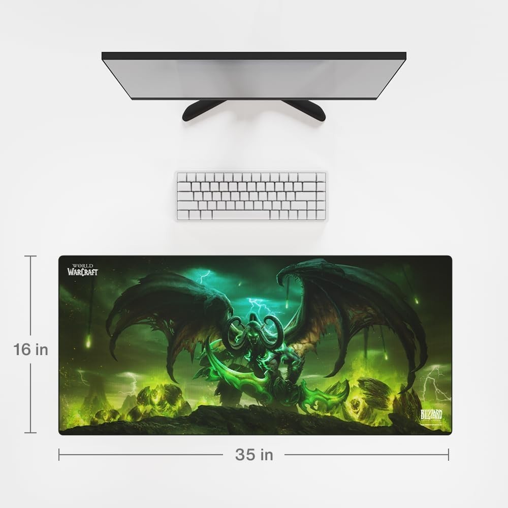 WoW Illidan Gaming Mousepad 35×16 – Durable & Washable