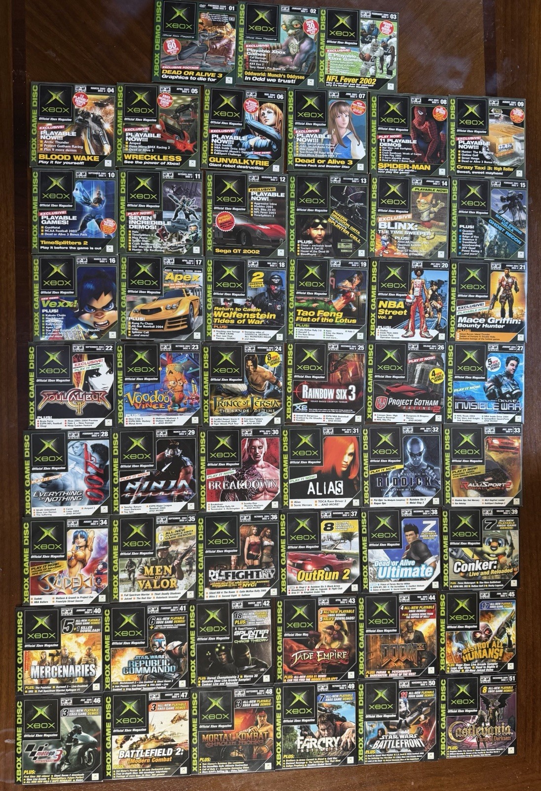 Xbox Magazine Demo Disc Lot, 51 Total – Premiere Issue 1 2002-2005.