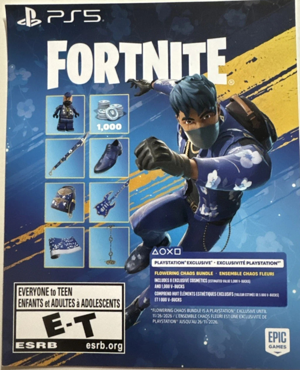 PS5 Exclusive Fortnite Flowering Chaos Code Card – NEW Unscratched