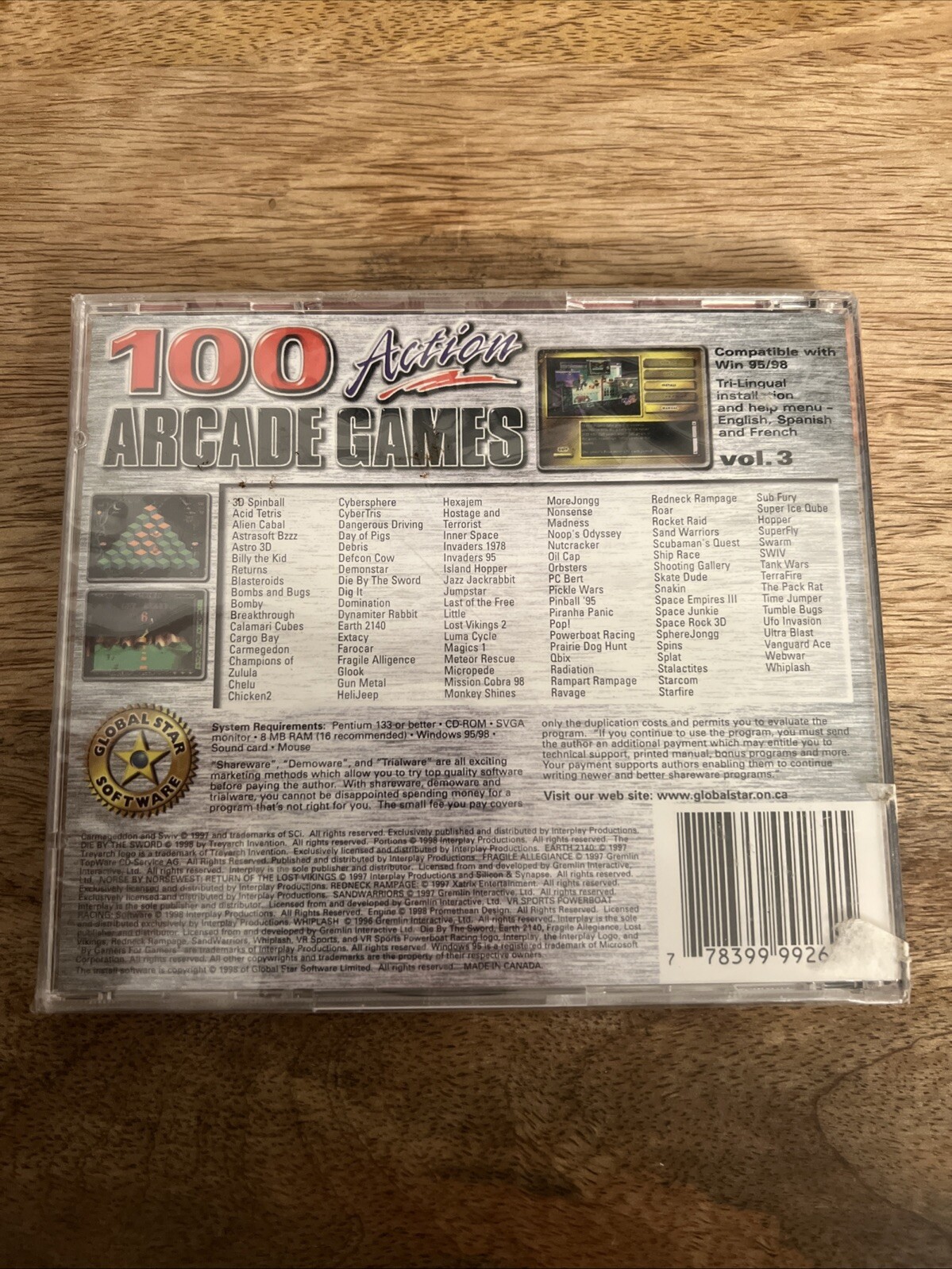100 Arcade Games Vol .3 Video Game Pc Cd-ROM T-Teen (Sealed)