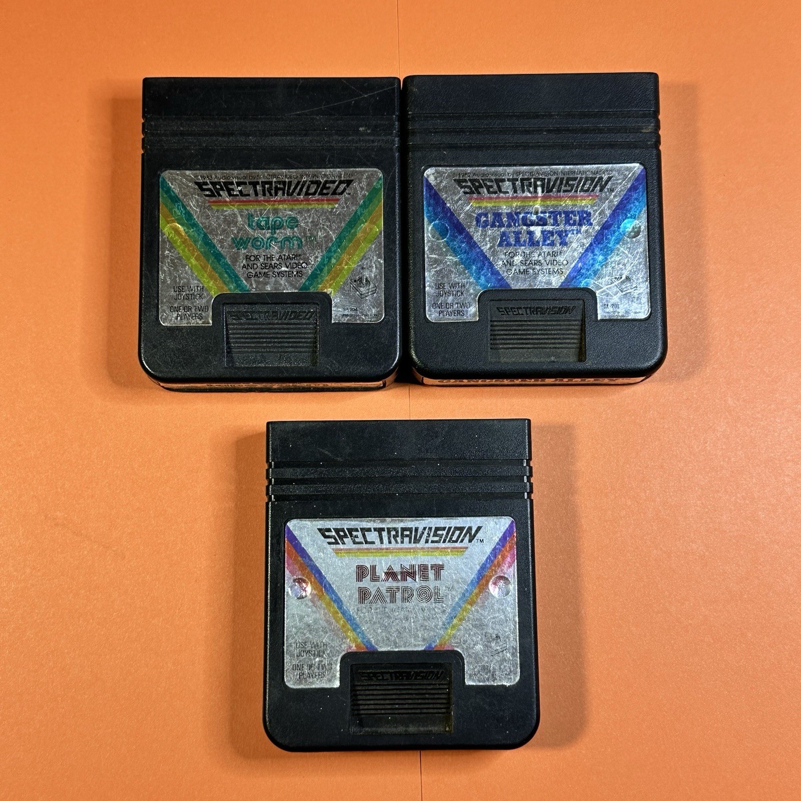 Spectravision 3 Cart Bundle Atari 2600 VCS Gangster Alley Tapeworm Planet Patrol