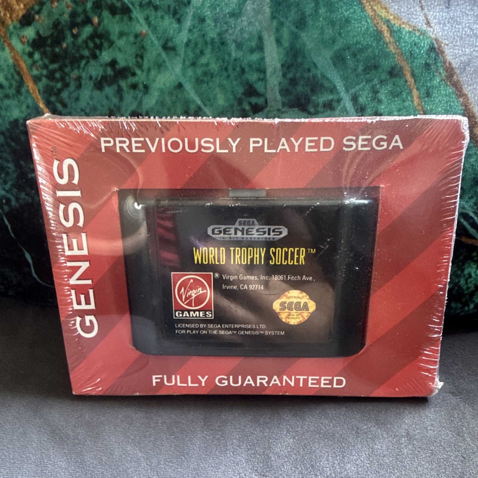 World Trophy Soccer Sega Genesis Game Cartridge Virgin Games Sports Soccer