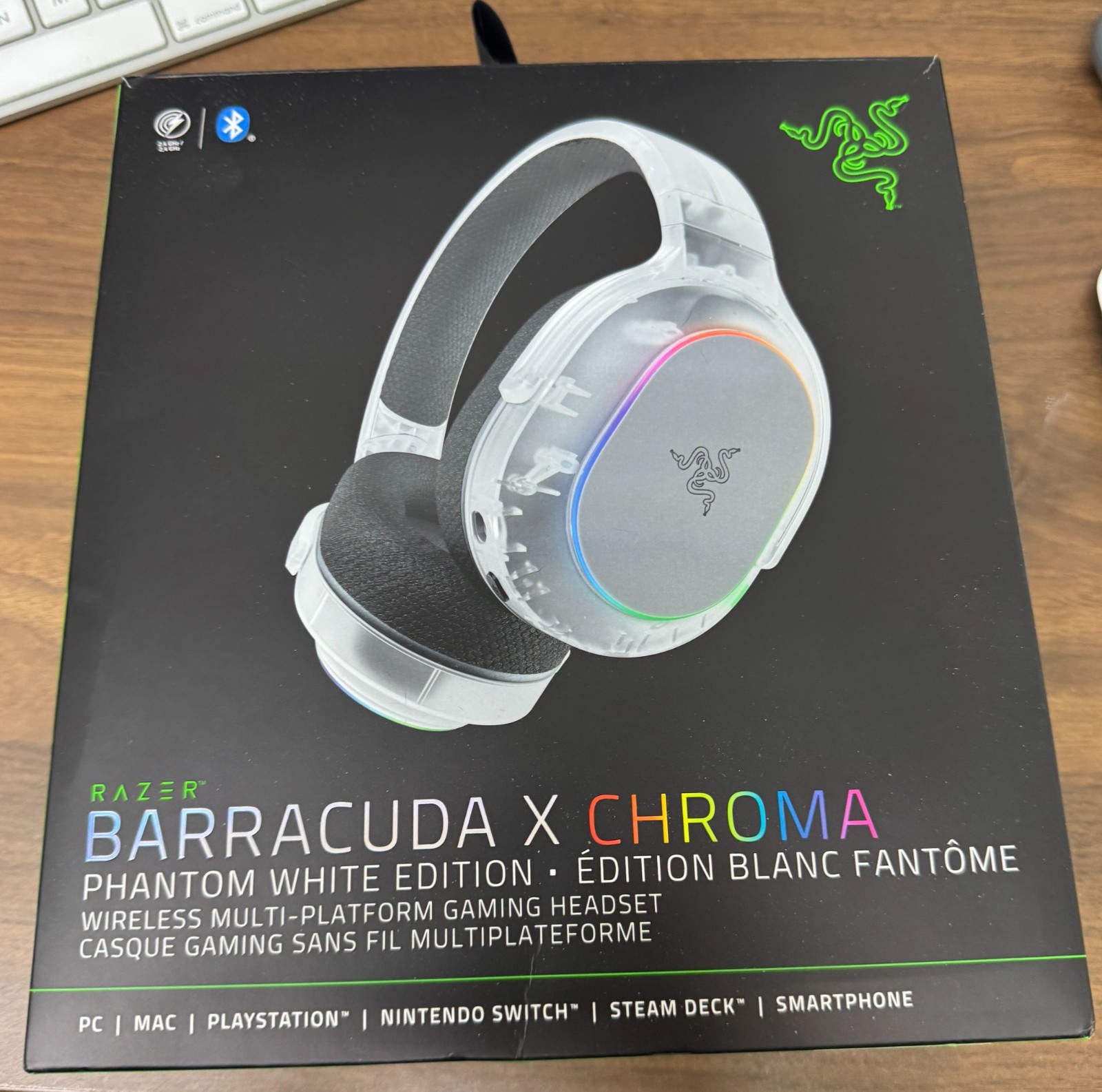 Razer Barracuda X Chroma Wireless Over-the-Ear Gaming Headset, Phantom White