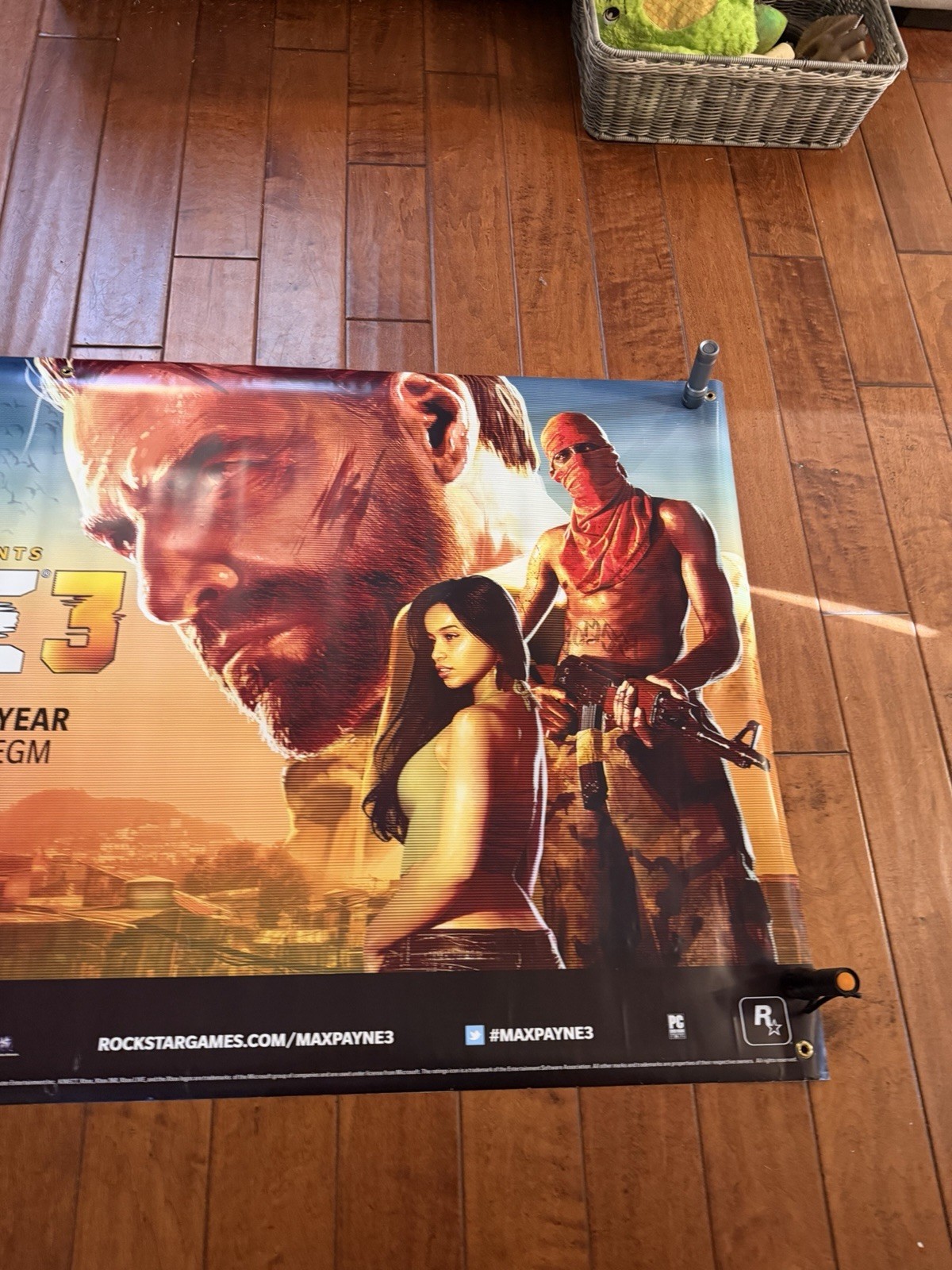 Max Payne 3 Promo Display Vinyl Banner LARGE 36″ X 70″ Store Display Double Side