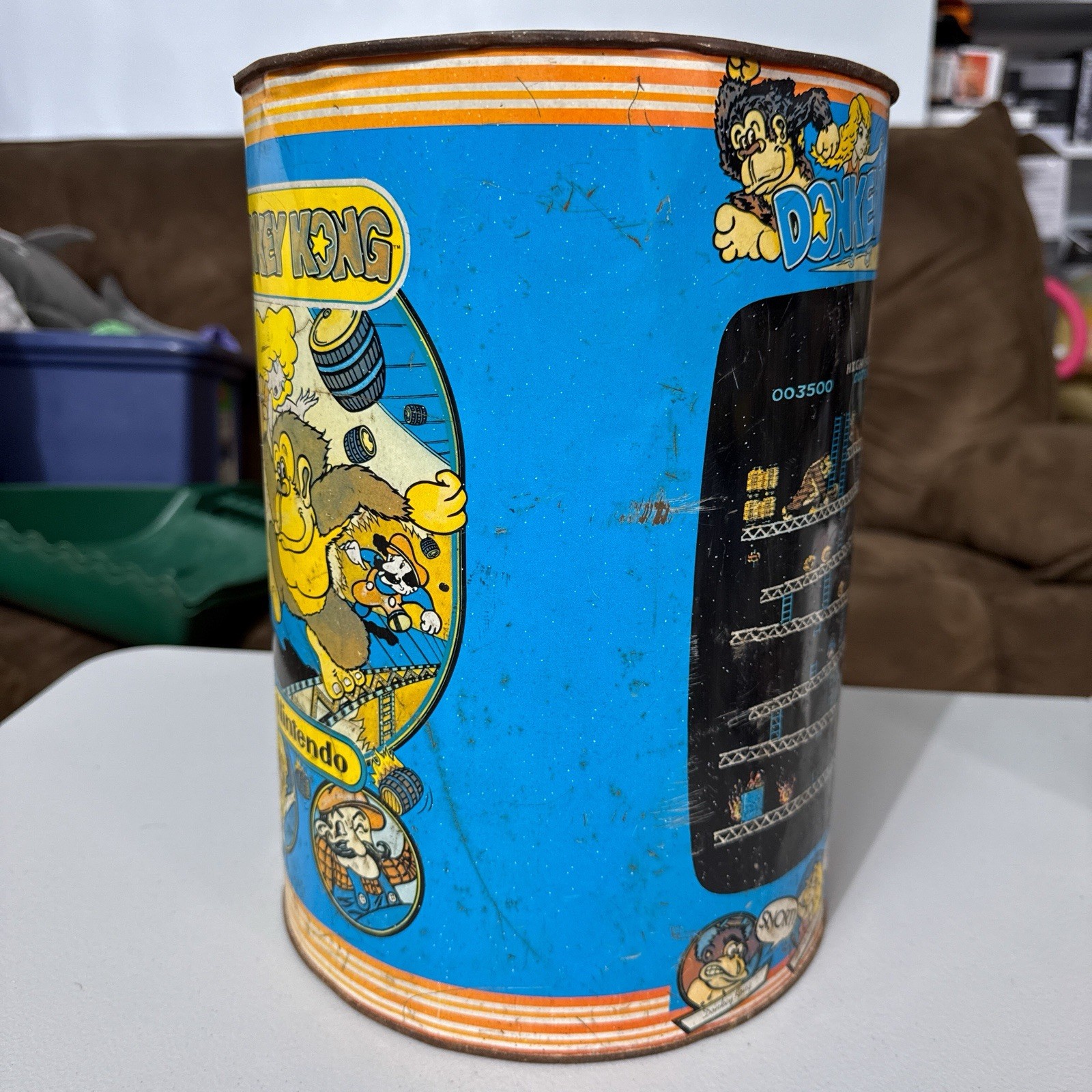 Nintendo DONKEY KONG Garbage Bin Trash Can Waste Basket NES Rare Edition 1982
