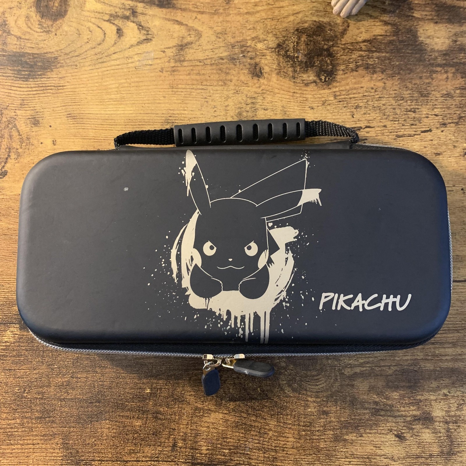 Pokemon Nintendo Switch Pikachu Black Hard Shell Carrying Case Padded Travel