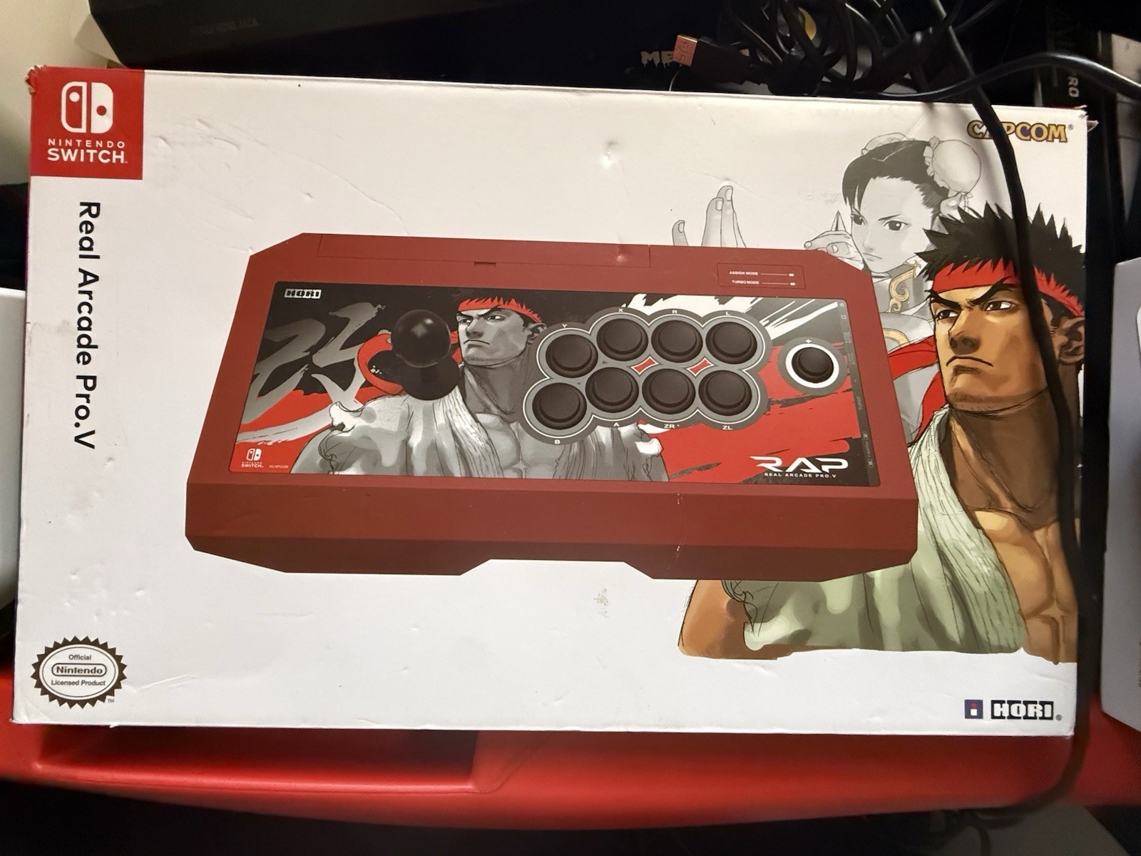 HORI Real Arcade Pro.V Arcade Controller Fight Stick Wired USB Turbo Red NSW-006