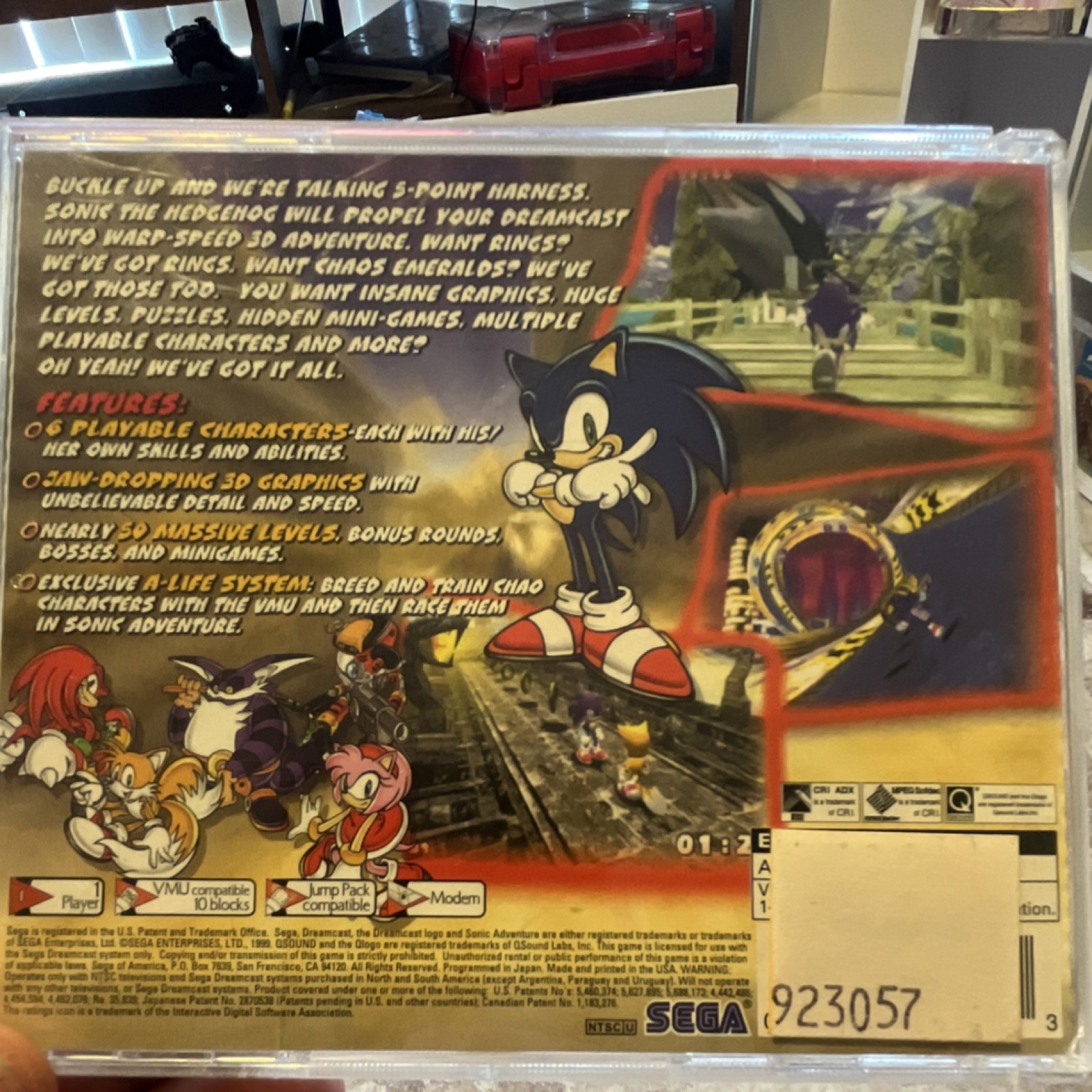 SEGA Sonic Adventure Sega Dreamcast Action 3D Platformer Multiplayer NTSC-U/C