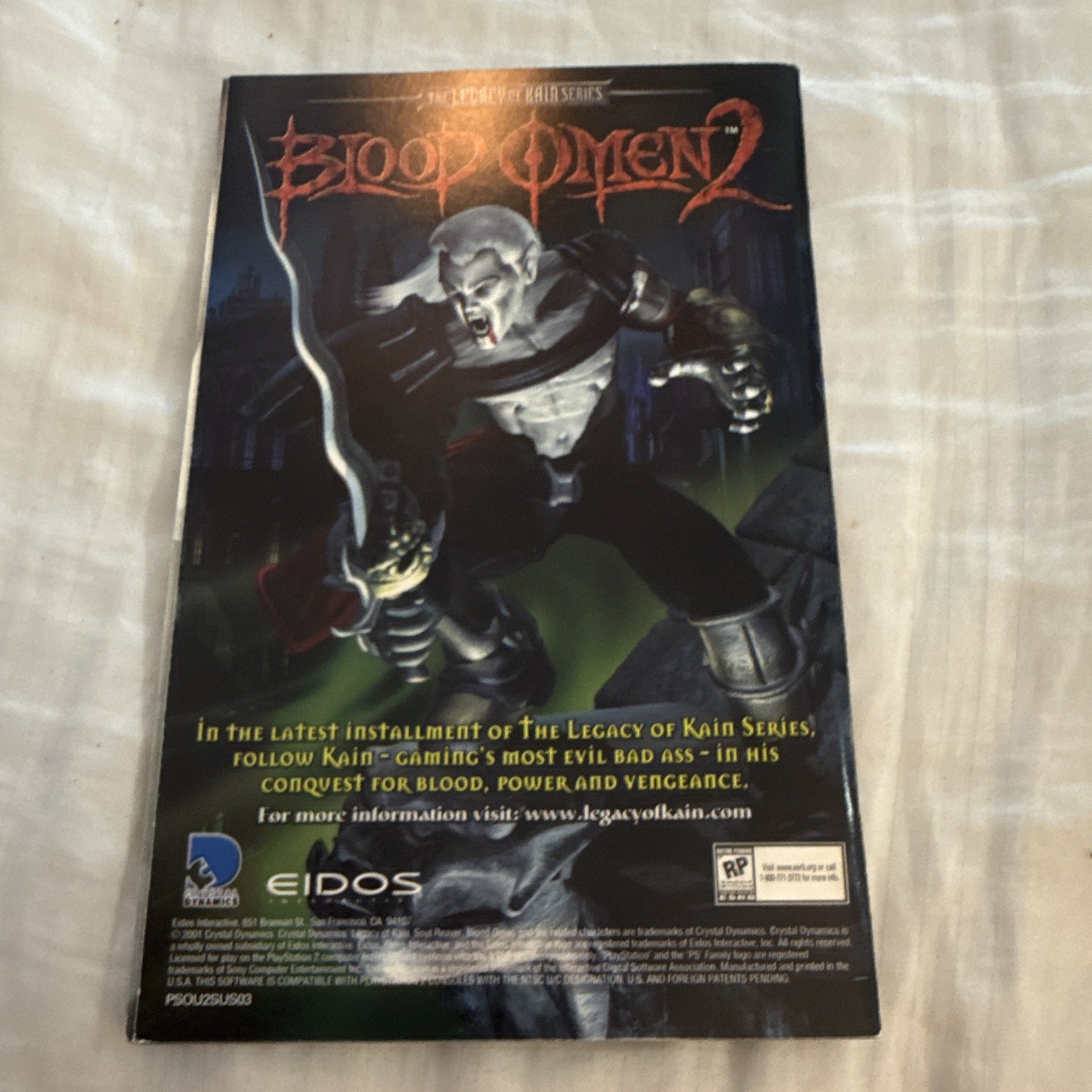 Eidos Legacy of Kain: Soul Reaver 2 PS2 M Mature NTSC-U/C w/ Manual