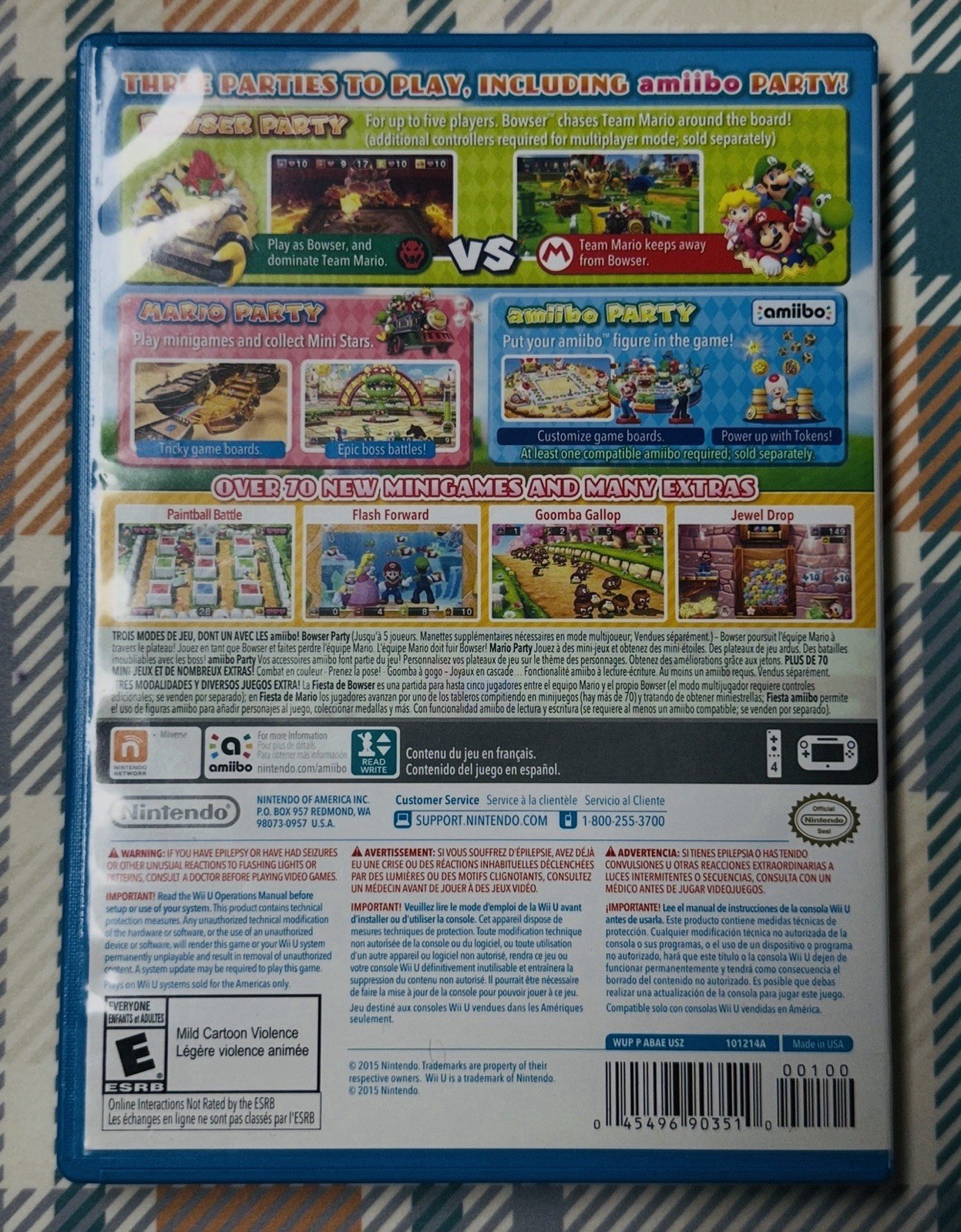 Mario Party 10 Nintendo Wii U Game & Case Tested/Works Adult Owned K190