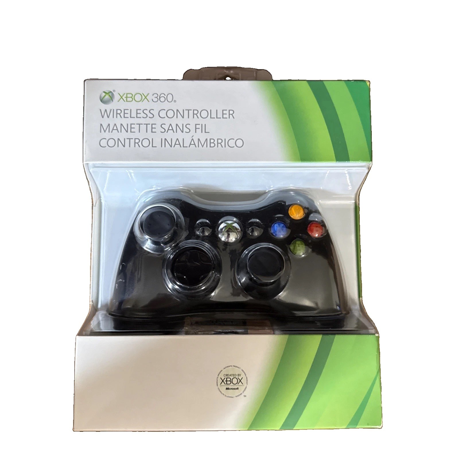 Sealed Microsoft Xbox 360 Wireless Glossy Black Controller in Box NSF-00001