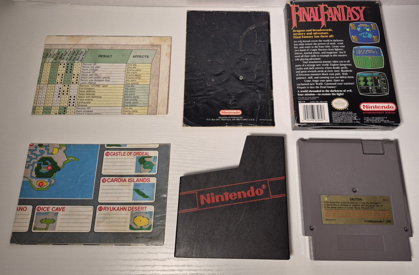 Final Fantasy Authentic Nintendo NES CIB W/ Manual & Both Maps Tested Working