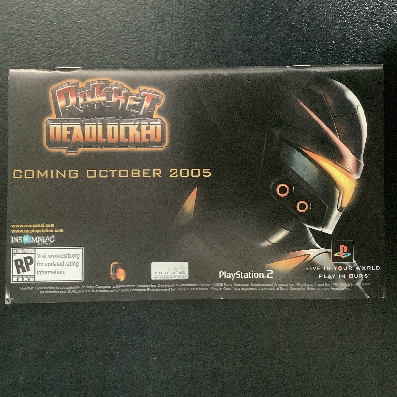 Ratchet & Clank Up Your Arsenal PS2 PlayStation 2 Instruction Manual Only