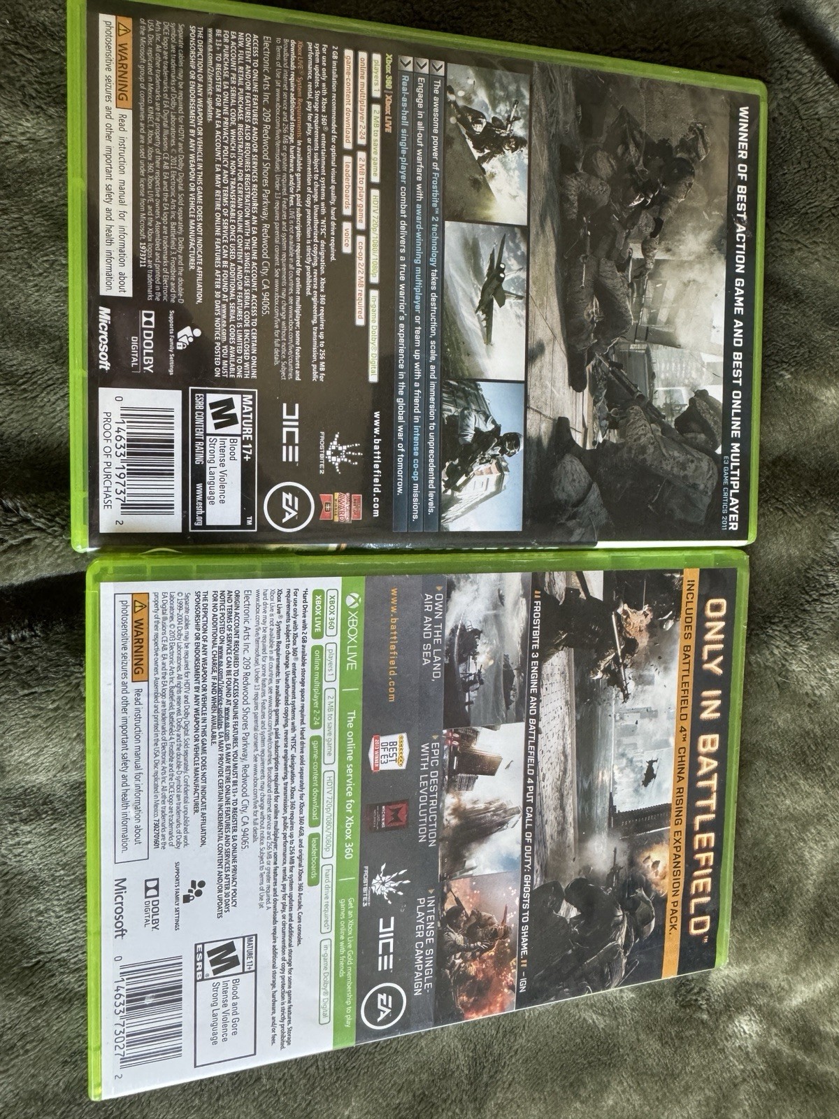 Battlefield 3 & Battlefield 4 Xbox 360 Lot Tested BF4 CIB BF3 Case & Discs