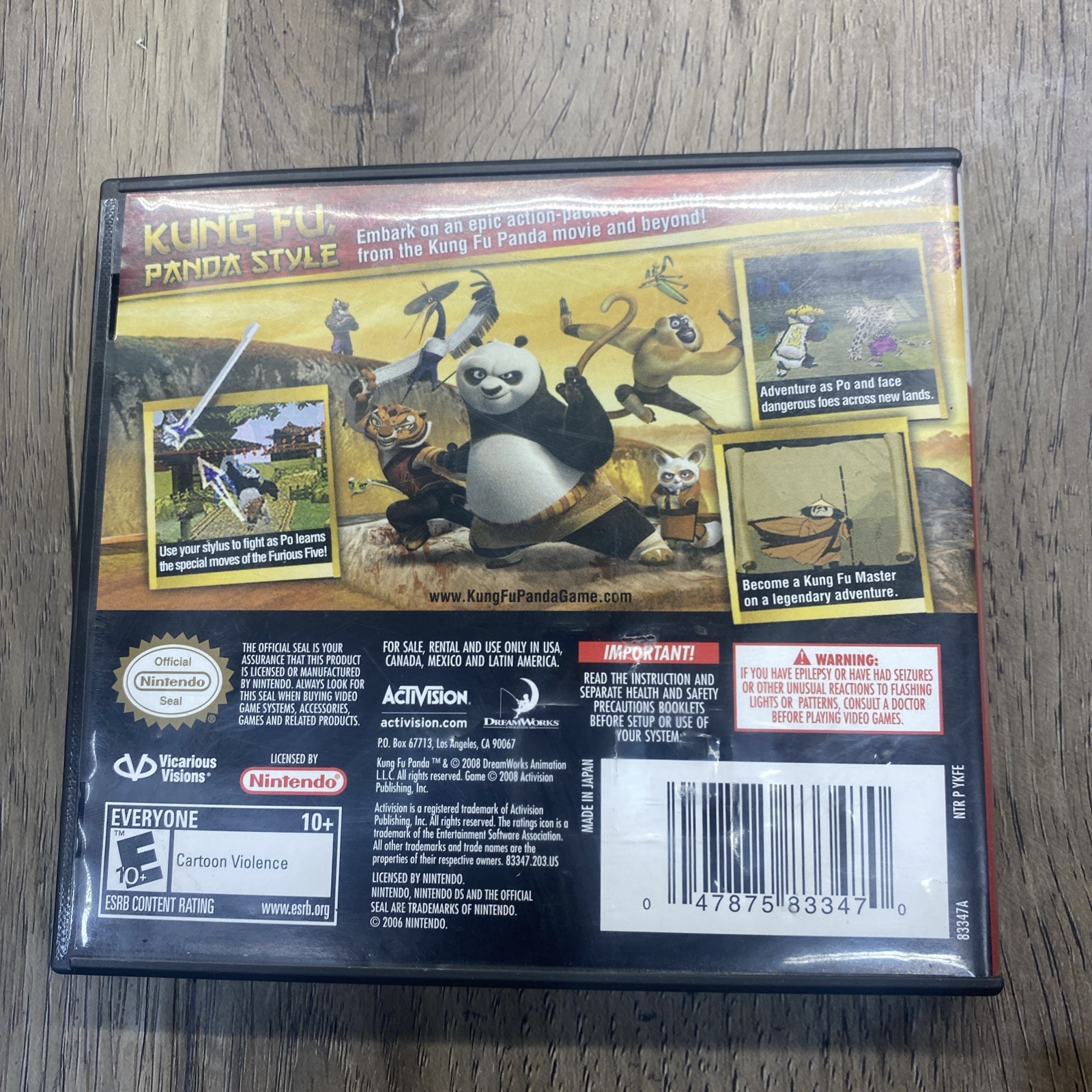 Kung Fu Panda Game (Nintendo DS, 2008) Complete with Case and Booklet