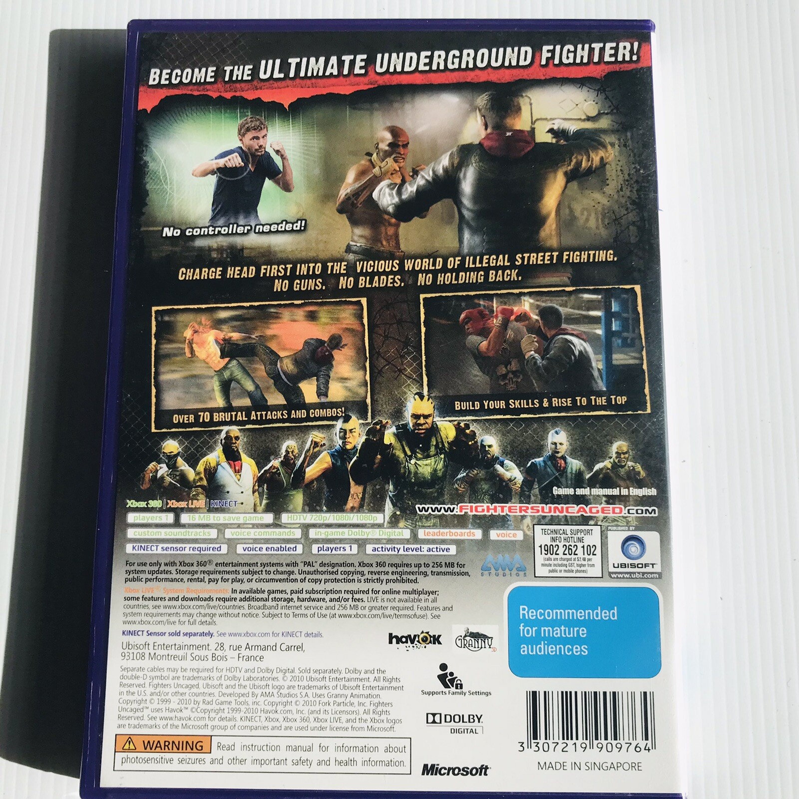 Fighters Uncaged Microsoft Xbox 360 Game PAL Free Postage Kinect