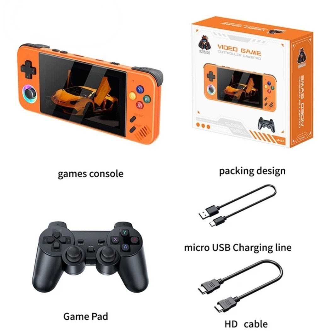 SJGAM M41P Retro game handheld w/wireless Controller 64GB 20 emulators 20k games