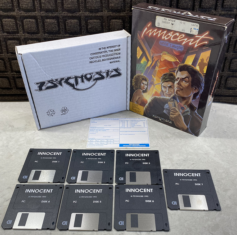 Innocent Until Caught (1993 Psygnosis, IBM 3.5″ disks) PC Big Box – VERY GOOD!