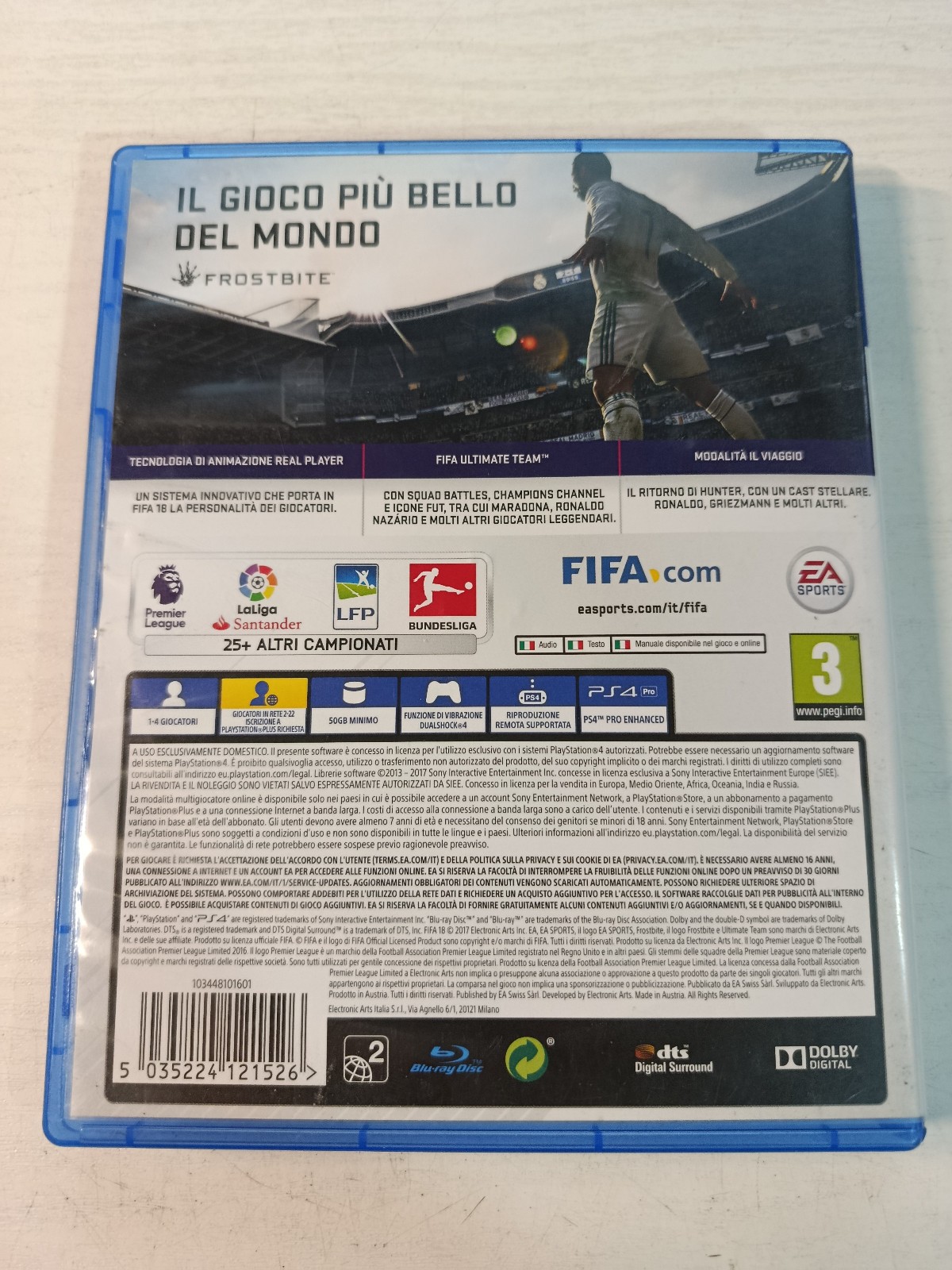 FIFA 18 EA Sports Game PS4 Italy Edition PAL Am
