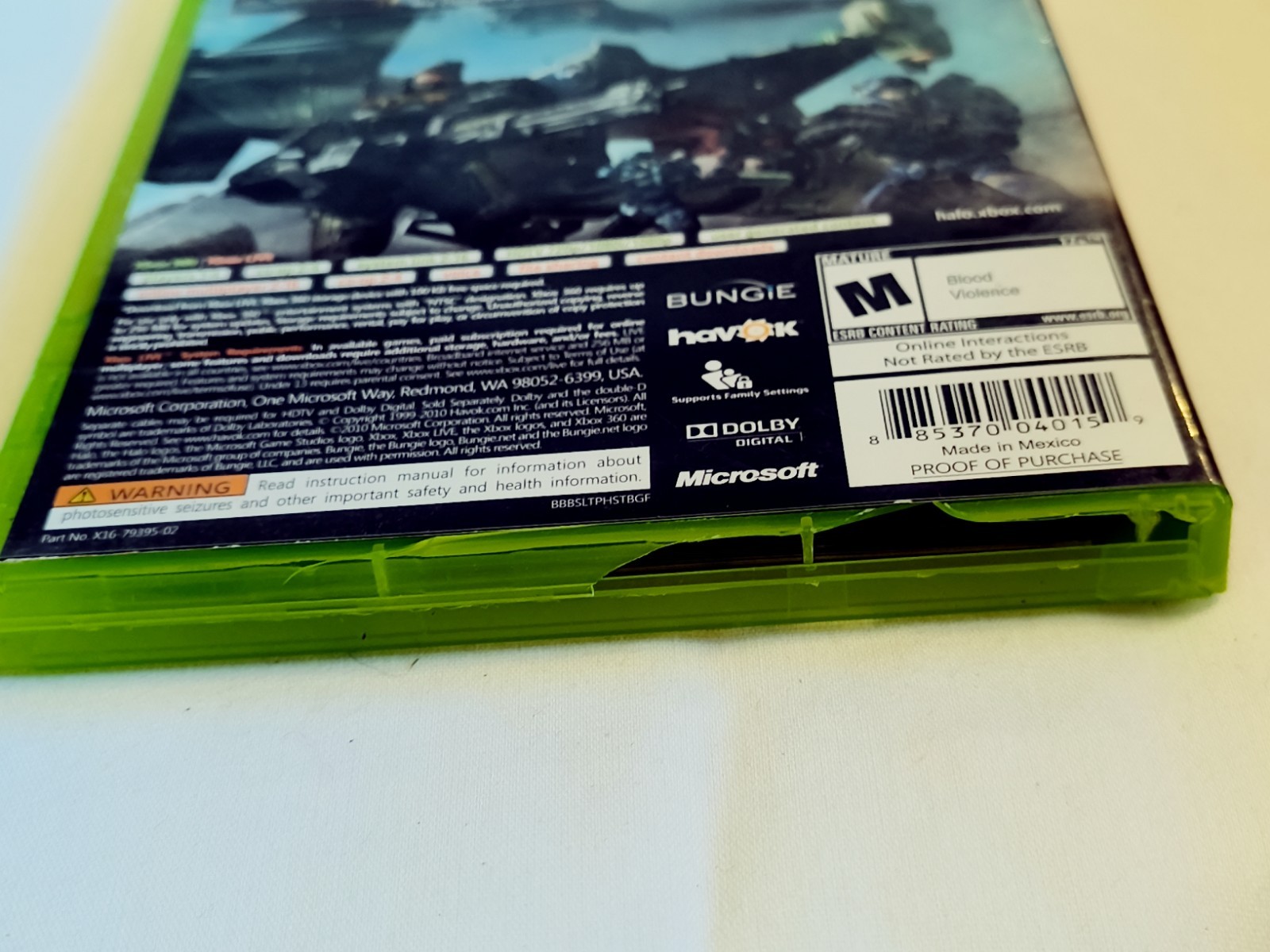 Halo Reach Microsoft Xbox 360 CIB Complete TESTED & WORKING Case Damage