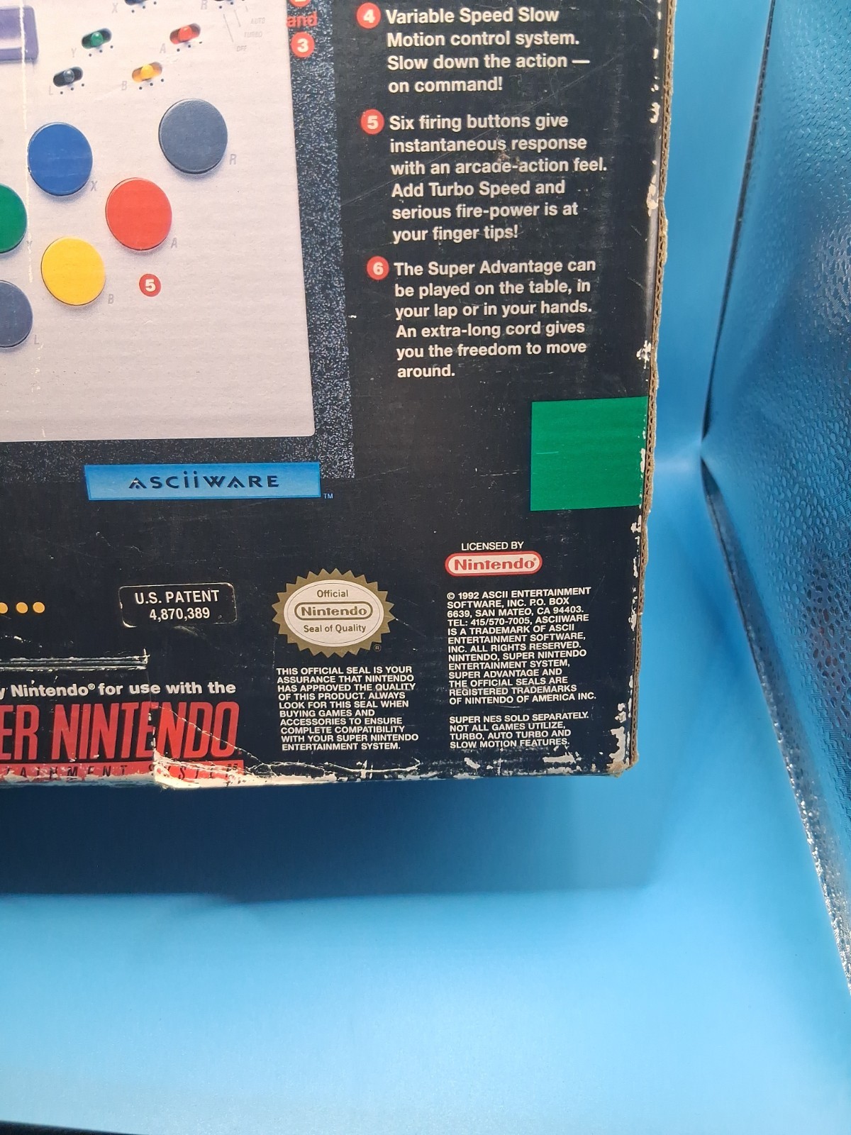 With Box Super Advantage Arcade Stick Controller – Super Nintendo SNES Complete
