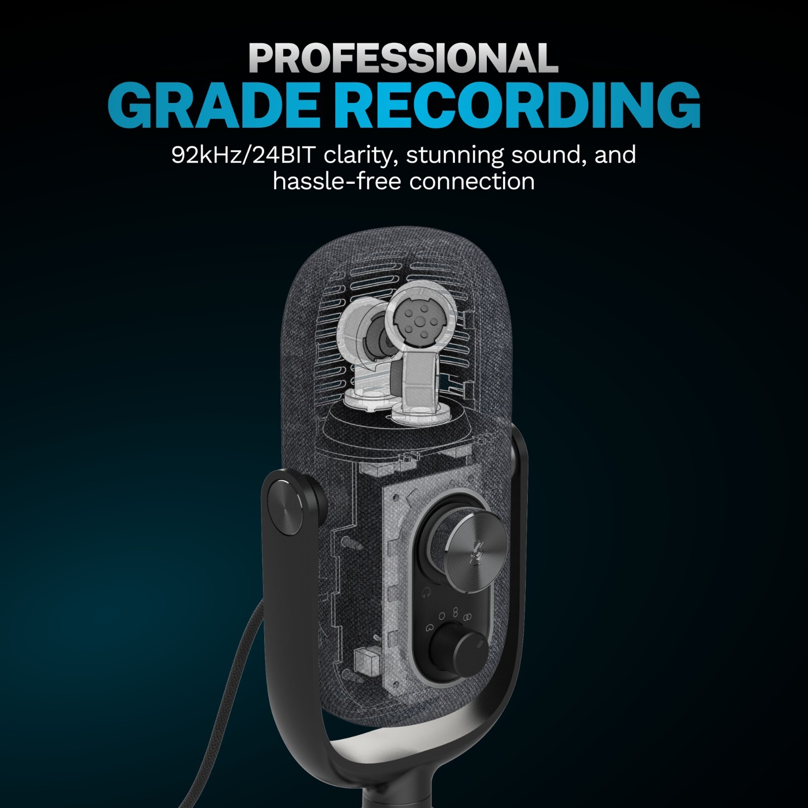 JLab Epic Talk USB Microphone, USB-C Output, Plug and Play