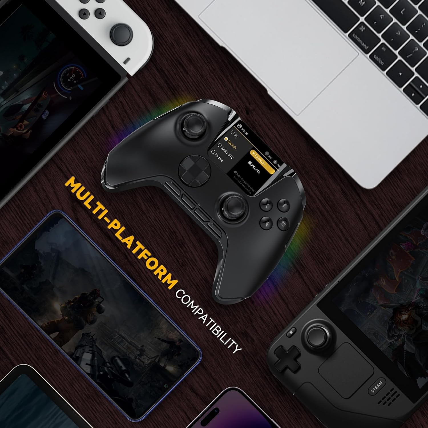 Interactive Screen Wireless Gaming Controller for