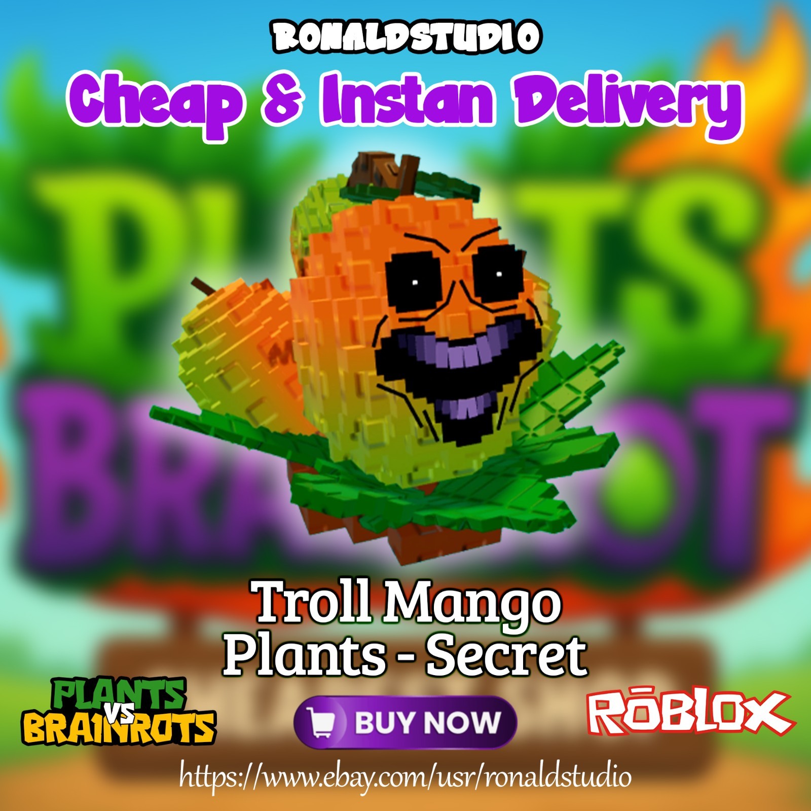 🟢ONLINE 🌱 Plants Vs 🧠 Brainrots! TROLL MANGO RANDOM KG | PLANT SECRET | CHEAP
