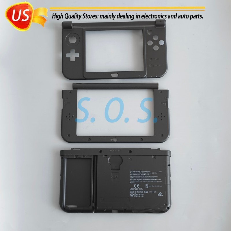 3in1 Top Bottom Middle Frame Housing Shell Case Battery Cover For New 3DS XL LL