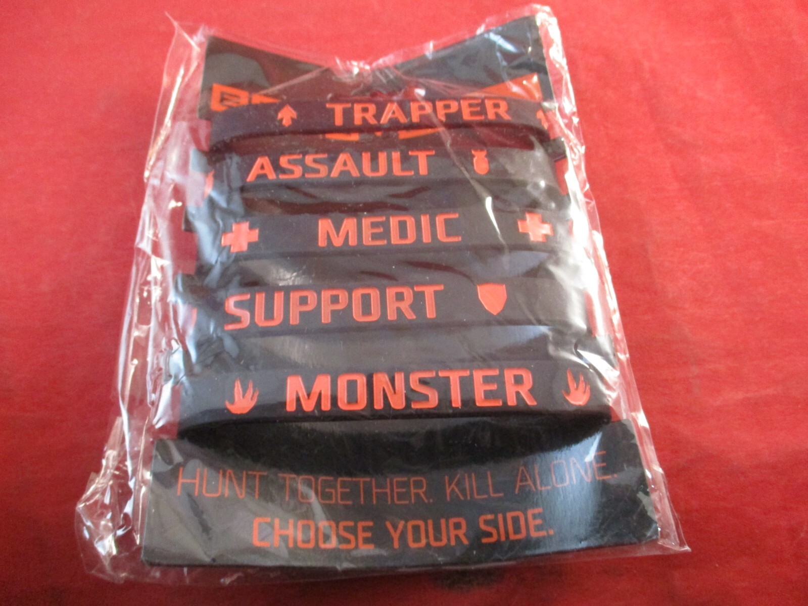 Evolve Video Game Promo Wristband Set of 5 Trapper Assault Medic Support Monster